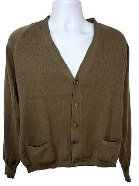 Vintage Vetta Wool Brown Grandpa-Core Cardigan Men's L